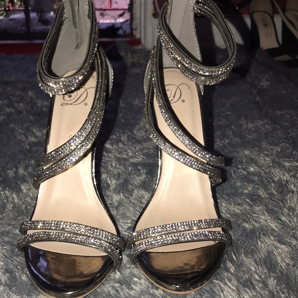 Silver high heels